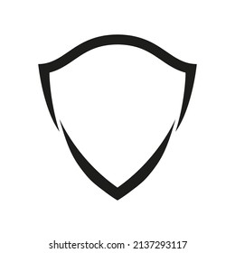 Shield line icon. Shielding sign. Security and protector symbol. Vector isolated on white.