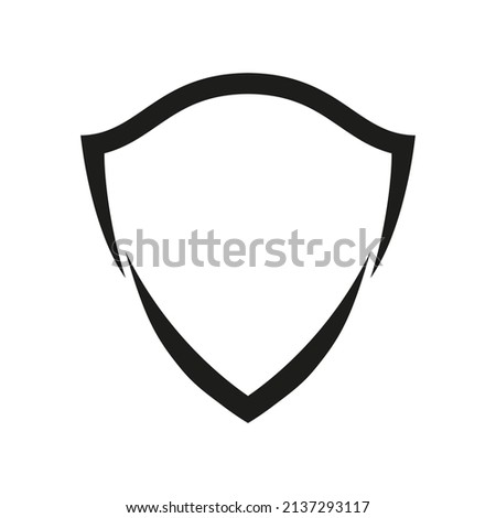 Shield line icon. Shielding sign. Security and protector symbol. Vector isolated on white.