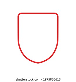 shield line icon, stock vector illustration flat design style on white background 