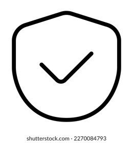 shield line icon vector design template and illustration with editable stroke