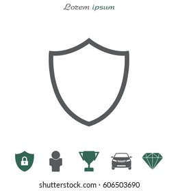 Shield line Icon. vector illustration