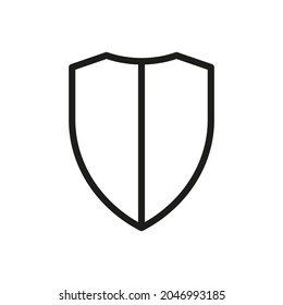 Icono de la línea Escudo. Símbolo vectorial sobre fondo blanco. Para Web y APP