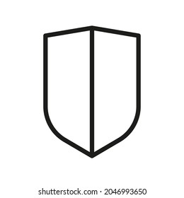 Shield line icon. Vector symbol on white background. For Web and APP