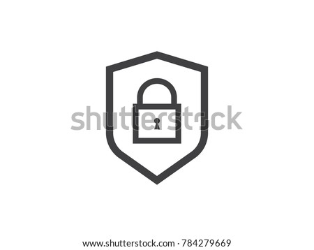 shield line icon. web security symbol. computer shield. email encryption privacy data protection. Internet VPN concept vector illustration