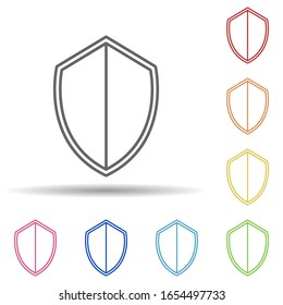 Shield line in multi color style icon. Simple thin line, outline vector of virus antivirus icons for ui and ux, website or mobile application