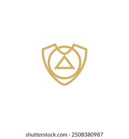 Logotipo de tecnología de protección de línea de escudo