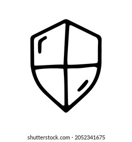 shield line vector doodle simple icon design
