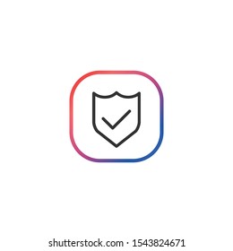 Shield  - Line Vector Icon