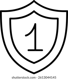 Shield Line Vector Icon Design