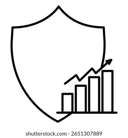 Shield Line Vector Icon. Sustainable Investment icon