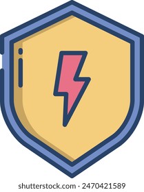 Shield. linear color vector illustration