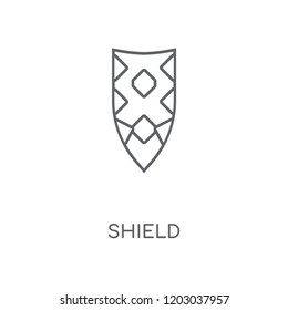 Shield linear icon. Shield concept stroke symbol design. Thin graphic elements vector illustration, outline pattern on a white background, eps 10.