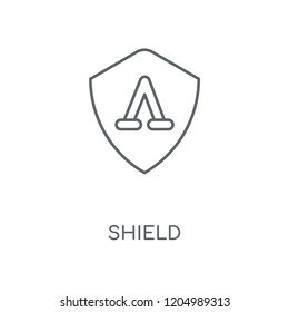 Shield linear icon. Shield concept stroke symbol design. Thin graphic elements vector illustration, outline pattern on a white background, eps 10.