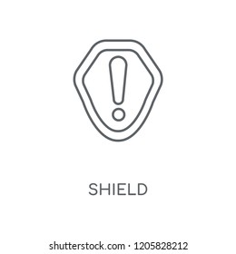 Shield linear icon. Shield concept stroke symbol design. Thin graphic elements vector illustration, outline pattern on a white background, eps 10.