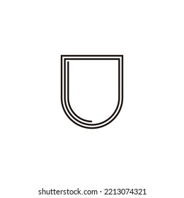 Shield, lines geometric symbol simple logo vector