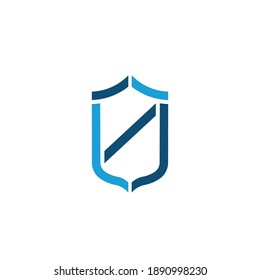 Shield with lines graphic logo icon design template element