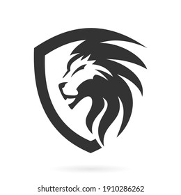 shield lion abstract logo icon