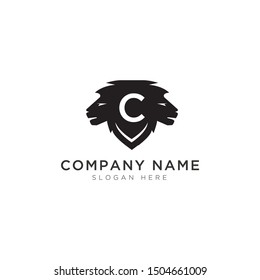 Shield with lion abstract Logo Template Design Vector, Emblem, Design Concept, Creative Symbol, Icon