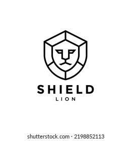 shield lion animal logo design