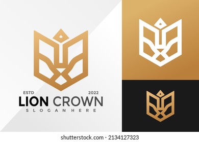 Design-Vektorgrafik-Vorlage für Schildkronen-Logo