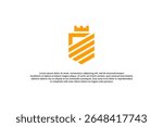 shield and lion king modern logo design