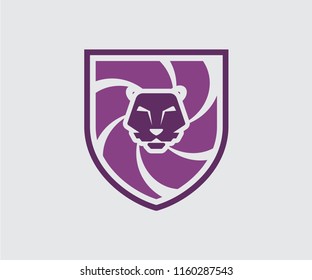 shield lion purple 