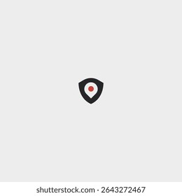 Shield location logo icon flat vector design
