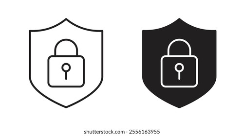 Shield lock Filled flat icons set for apps and web ui designs.