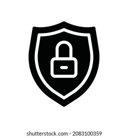 shield lock glyph icon white background