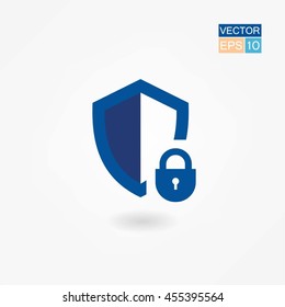 Shield with lock icon.
