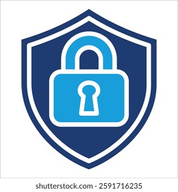 Shield Lock Icon Element For Design