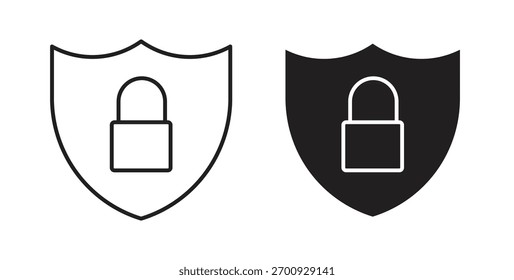 Línea de icono de bloqueo de escudo. eps 10 Ilustración vectorial