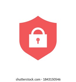 Shield and Lock Icon on White background, Vector.