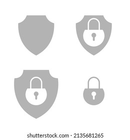 icono de escudo y bloqueo, concepto de protección, ilustración vectorial