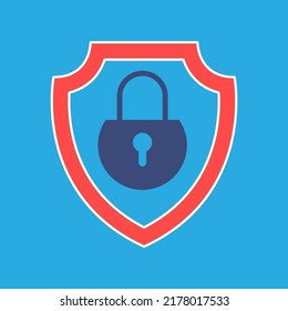 shield and lock icon, protection concept, vector illustration