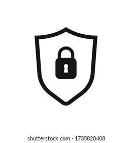 Shield lock icon for site design. Isolated vector sign symbol
