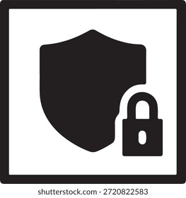 Escudo con icono de candado que simboliza la seguridad, la protección de datos, la privacidad y la ciberseguridad. Vector sólido mínimo adecuado para software, seguridad de Web y conceptos de protección.