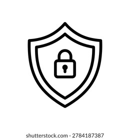 Shield with lock icon symbolizing security