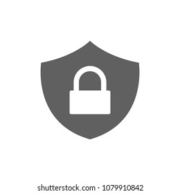 Shield with lock icon in trendy flat style isolated on white background. Symbol for your web site design, logo, app, UI. Vector illustration, EPS