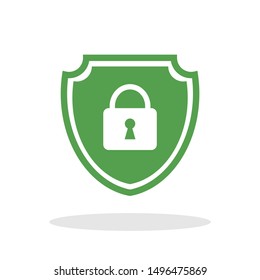 Shield with lock icon in trendy flat style. Security symbol for your web site design, logo, app, UI Vector EPS 10. 