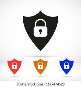 shield lock icon vector