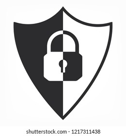shield lock icon vector