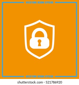Shield lock icon vector illustration eps10. Isolated badge for website or app - stock infographics