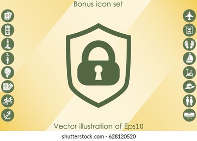 Shield lock icon vector illustration eps10.