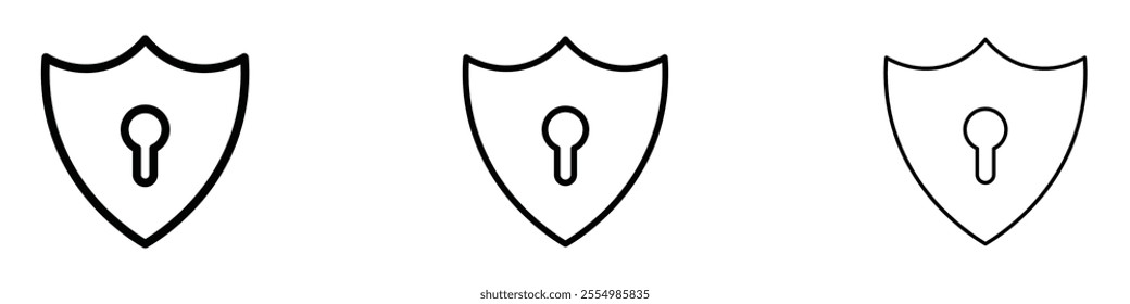 Shield lock icons in tree different stroke sizes