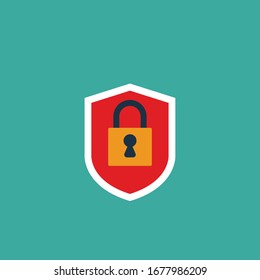 shield and lock icon.vector illustration.