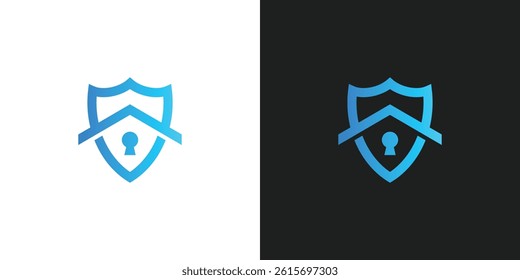 Shield Lock Key Home Security Company Logo Design