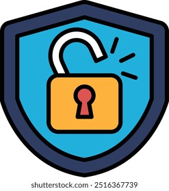 A shield with a lock on it
