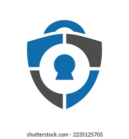 shield lock security logo icon template