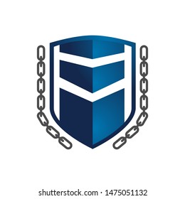 shield Lock Tech Protection Logo Vector Design Element